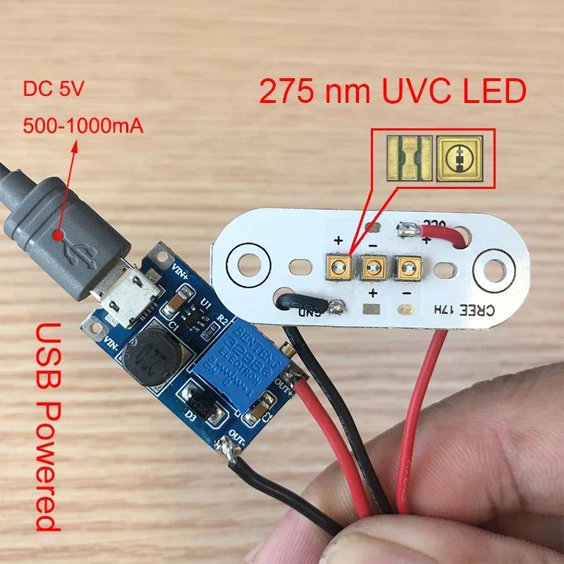 UVC LED  DIY UVC ҵ , USB    ,  UVC LED ̿÷ Ʈ , 285nm, 275nm